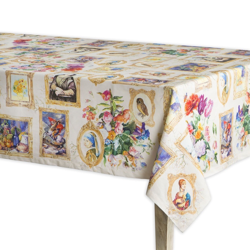 Maison d'Hermine Masterpiece Cotton Artsy Tablecloth 61x115 Fine Art Floral